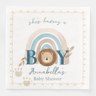 Guardanapo De Papel De Jantar Pawprint Leão-Leão-Boho-Bonito