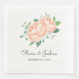Guardanapo De Papel De Jantar Peach Peony Wedding