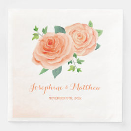 Guardanapo De Papel De Jantar Peach Rosa Wedding