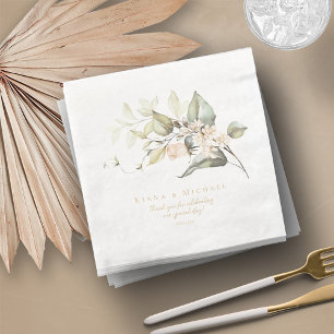 Guardanapo De Papel De Jantar Pearl Blush Floral Elegance ID989