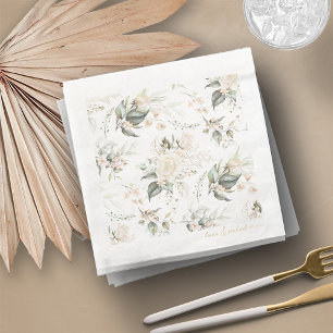 Guardanapo De Papel De Jantar Pearl Blush Floral Elegance Pattern Wedding ID989