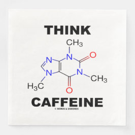 Guardanapo De Papel De Jantar Pense Cafeína (Molécula Química de Cafeína)