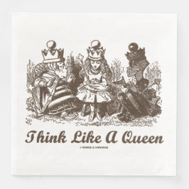 Guardanapo De Papel De Jantar Pense Como Uma Rainha Alice Rainha Branca Rainha V