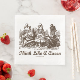 Guardanapo De Papel De Jantar Pense Como Uma Rainha Alice Rainha Branca Rainha V
