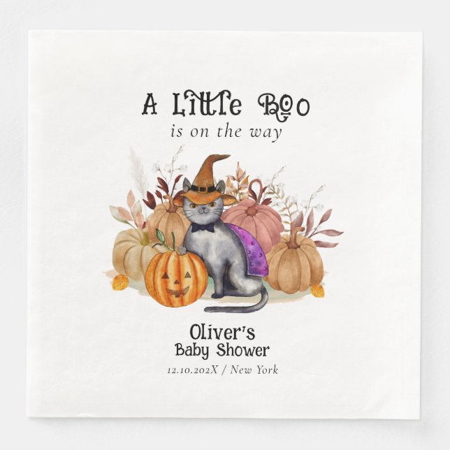 Guardanapo De Papel De Jantar Pequeno Gato Poema No Chá de fraldas De Bruxas (Frente)