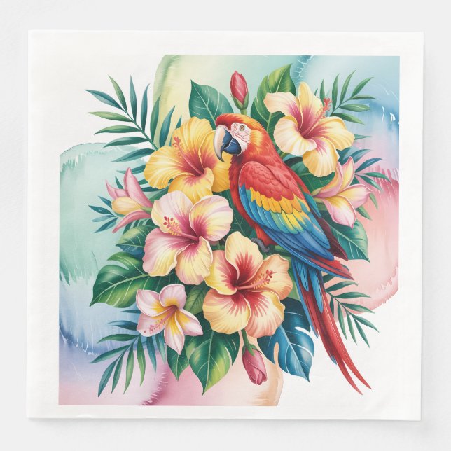 Guardanapo De Papel De Jantar Perroquet exotique (Frente)
