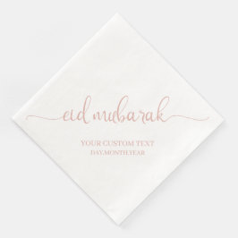 Guardanapo De Papel De Jantar Personalização da Caligrafia de Eid Mubarak, Rosa 