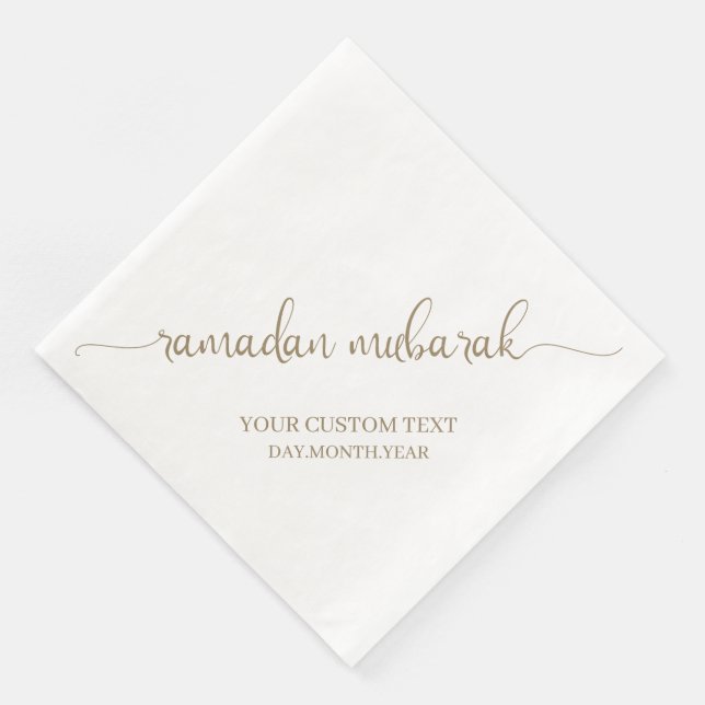 Guardanapo De Papel De Jantar Personalização da caligrgrafia de Khaki Ramadan Mu (Canto)