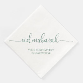 Guardanapo De Papel De Jantar Personalização do Dusty Green Eid Mubarak