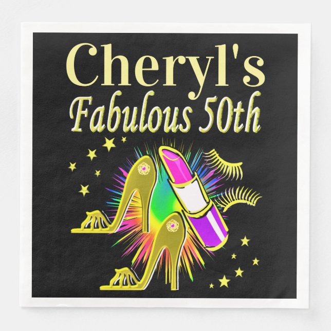 GUARDANAPO DE PAPEL DE JANTAR PERSONALIZADO 50 E DIVA FABULOSA (Frente)