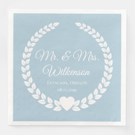 Guardanapo De Papel De Jantar Personalizado Sr & Sra. Bride e Groom Newlywing