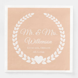 Guardanapo De Papel De Jantar Personalizado Sr & Sra. Bride e Groom Newlywing