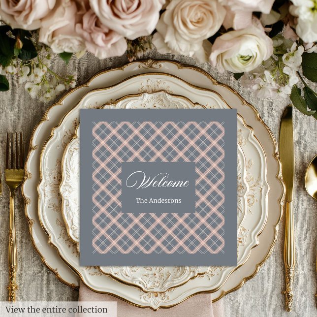 Guardanapo De Papel De Jantar Personalized Elegant Napkins Coral Grey Aesthetic (Personalized Elegant Napkins Coral Grey Aesthetic)