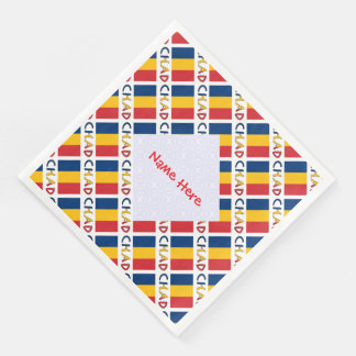 Guardanapo De Papel De Jantar Personalized Red Name Chad Flag Tiled