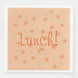 Guardanapo De Papel De Jantar Pessegueiro Laranja e Verde