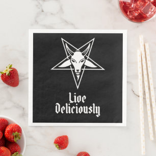 Guardanapo De Papel De Jantar Phillip Baphomet Negro Vivo