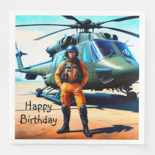 Guardanapo De Papel De Jantar Piloto de helicóptero Aniversário