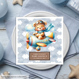 Guardanapo De Papel De Jantar Piloto de Urso de Teddy Bear Newborn Personalizado