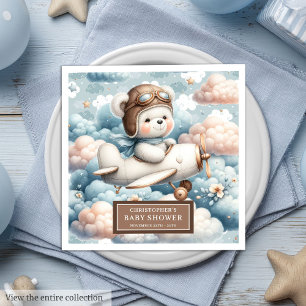 Guardanapo De Papel De Jantar Piloto de Urso de Teddy Napkins Chá de fraldas Dec