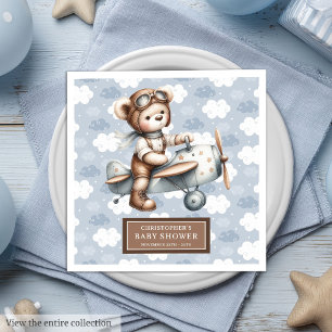Guardanapo De Papel De Jantar Piloto do Urso de Teddy Napkins Chá de fraldas Per
