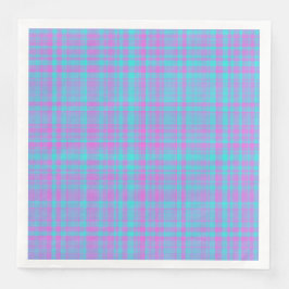 Guardanapo De Papel De Jantar Pink Blue Purple Plaid Pattern