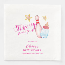 Guardanapo De Papel De Jantar Pink Fun Strike Up Bowling Baby Shower Welcome