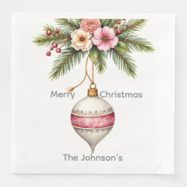 Guardanapo De Papel De Jantar Pink Ornament Christmas Photo