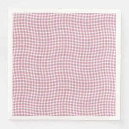 Guardanapo De Papel De Jantar Pink White Plaid Checker Seamless Pattern