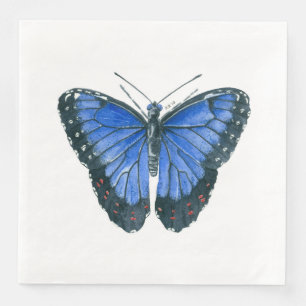 Guardanapo De Papel De Jantar Pintor aquoso da borboleta Azul Morpho