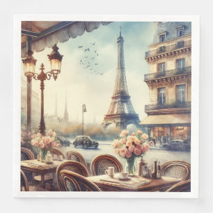 Guardanapo De Papel De Jantar Pintura Torre Eiffel Vintage Paris