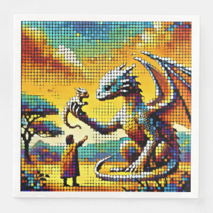 Guardanapo De Papel De Jantar pixelated image of a dragon trainer