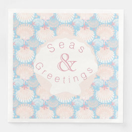 Guardanapo De Papel De Jantar Placa de Papel Azul de Natal Costeiro