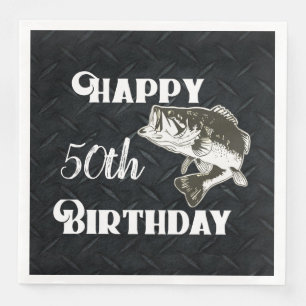 Guardanapo De Papel De Jantar Placa do diamante da idade 50th da pesca da perda