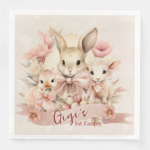 Guardanapo De Papel De Jantar Placas de Páscoa personalizadas para coelhos, Pint