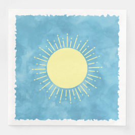 Guardanapo De Papel De Jantar Plano de Fundo do Chá de fraldas de Aquarela Sunsh