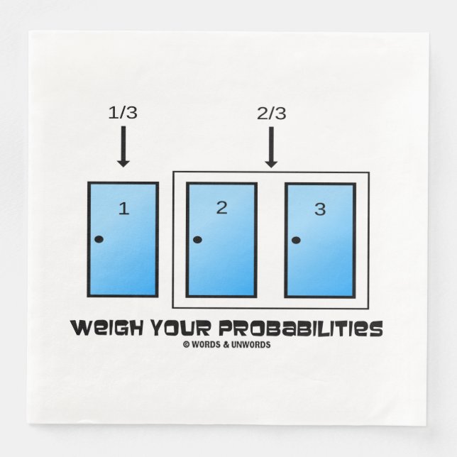 Guardanapo De Papel De Jantar Ponha Suas Probabilidades Três Portas Fechadas (Frente)