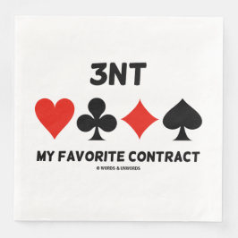 Guardanapo De Papel De Jantar Ponte 3NT My Favorite Contract Quatro Card