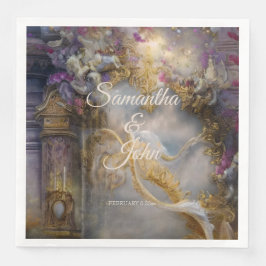 Guardanapo De Papel De Jantar Porta Elegante Dourada, Texto Dourado