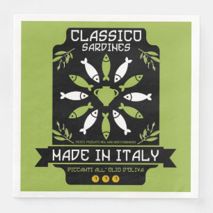Guardanapo De Papel De Jantar Presente italiano de Impressão de Arte Sardine