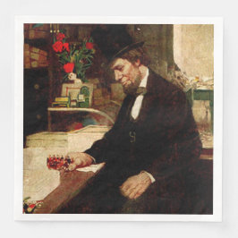 Guardanapo De Papel De Jantar Presidente Abraham Lincoln com Rosa e chapéu
