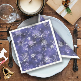 Guardanapo De Papel De Jantar Prettiest Snowflakes Padrão Violet ID846