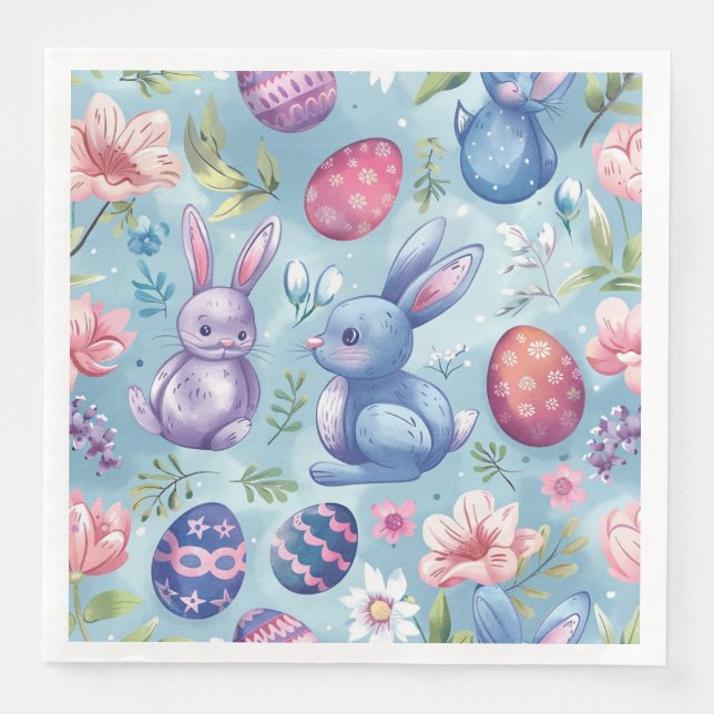 Guardanapo De Papel De Jantar Primavera Bloom Páscoa 5 (Frente)