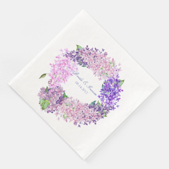 Guardanapo De Papel De Jantar Primavera Lilac Flower Blossom-Floral Casamento (Canto)
