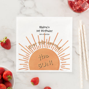 Guardanapo De Papel De Jantar Primeira Viagem ao Redor do Sol 1º Aniversário