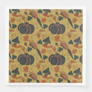 Guardanapo De Papel De Jantar Pumpkins e cenouras, sem costura