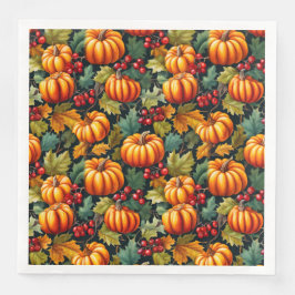 Guardanapo De Papel De Jantar Pumpkins nas Folhas com Berries