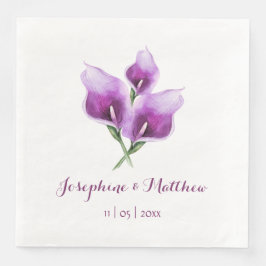Guardanapo De Papel De Jantar Purple Calla Lily Floral Wedkins