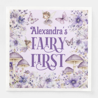 Guardanapo De Papel De Jantar Purple Floral Fairy First