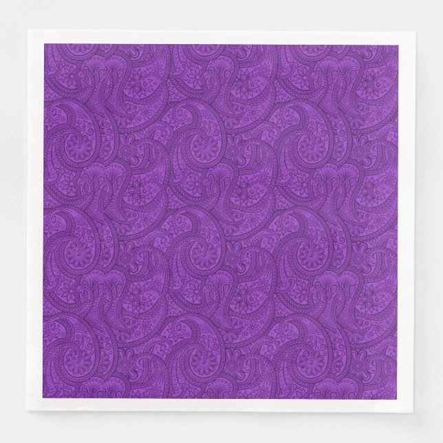Guardanapo De Papel De Jantar Purple Paisley (Frente)