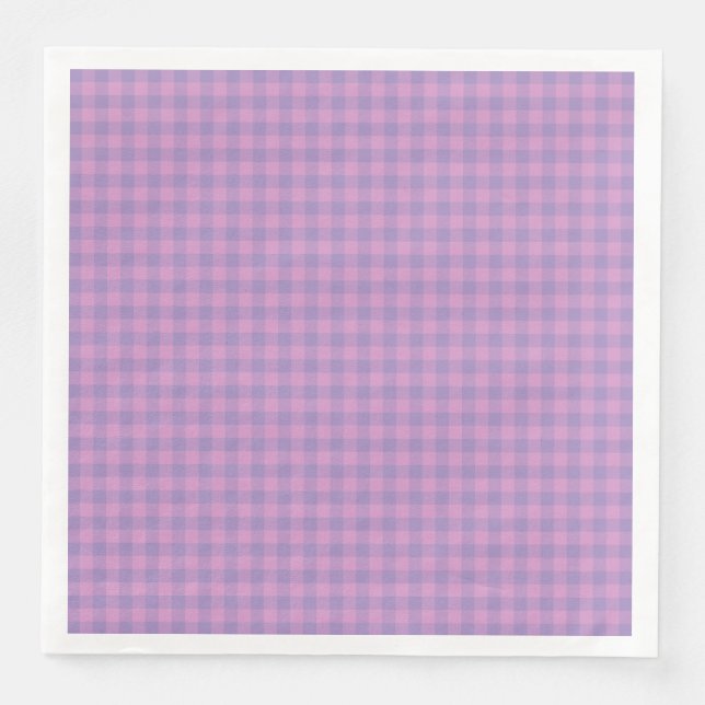 Guardanapo De Papel De Jantar Purple Pink Checkerboard Pattern (Frente)